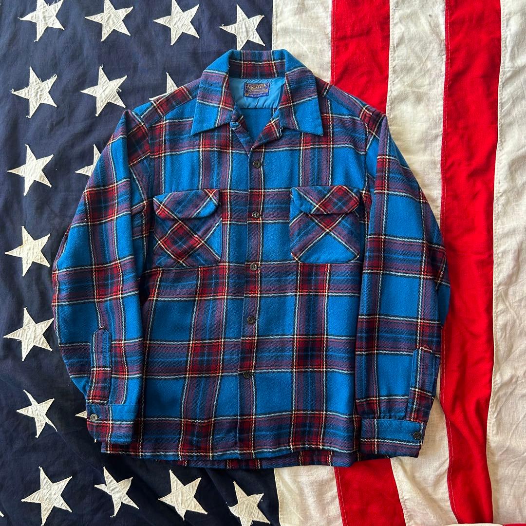 60s pendleton ペンドルトン ボードシャツ ウールシャツ - メルカリ