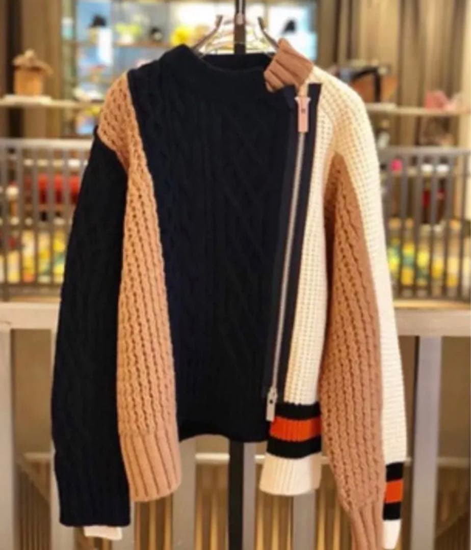 Sacai ジップアップ ライダースニット 1 18-04025 18AW - メルカリ