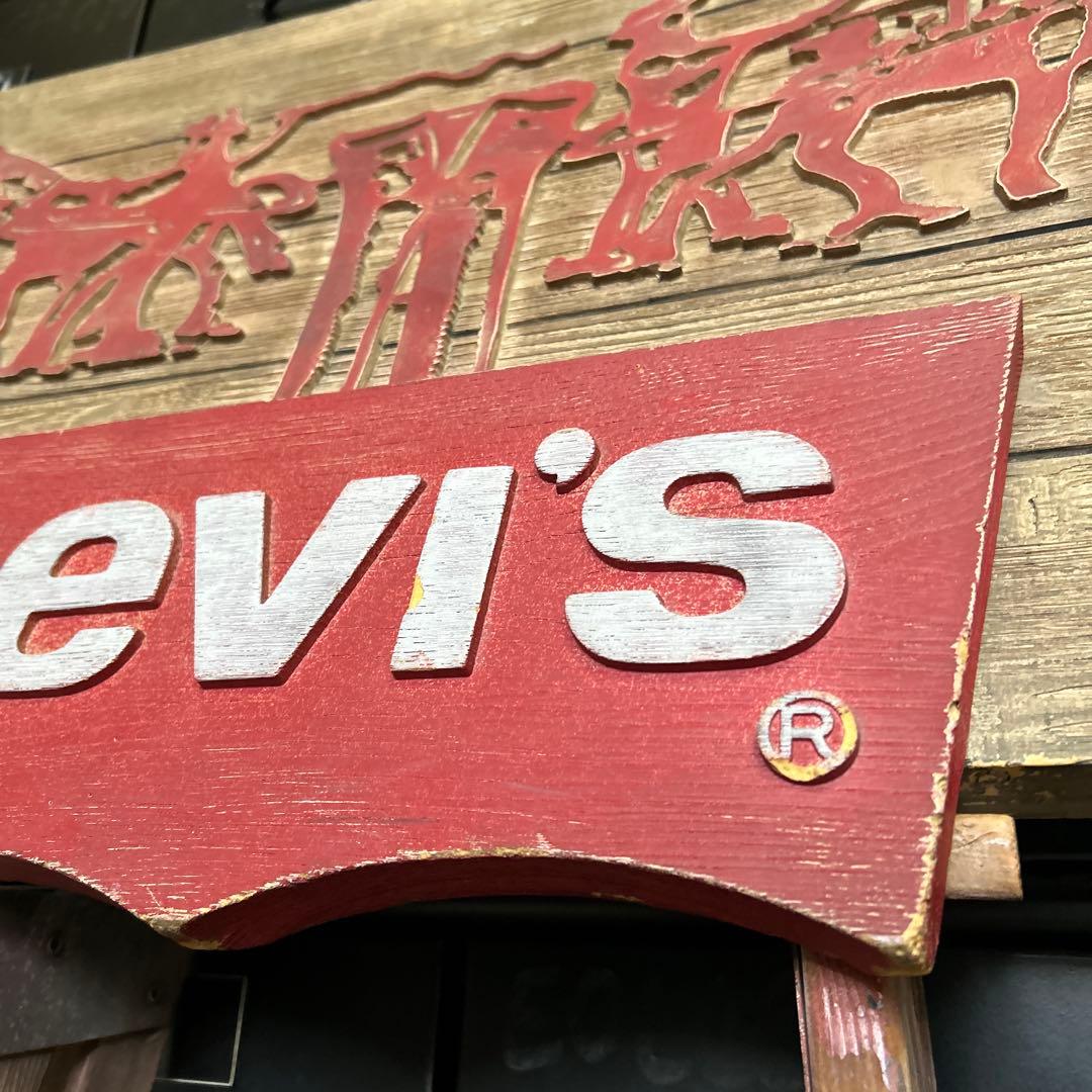 希少】リーバイス Levi's 大型看板 ウッドサイン 店舗什器 非売品 レア
