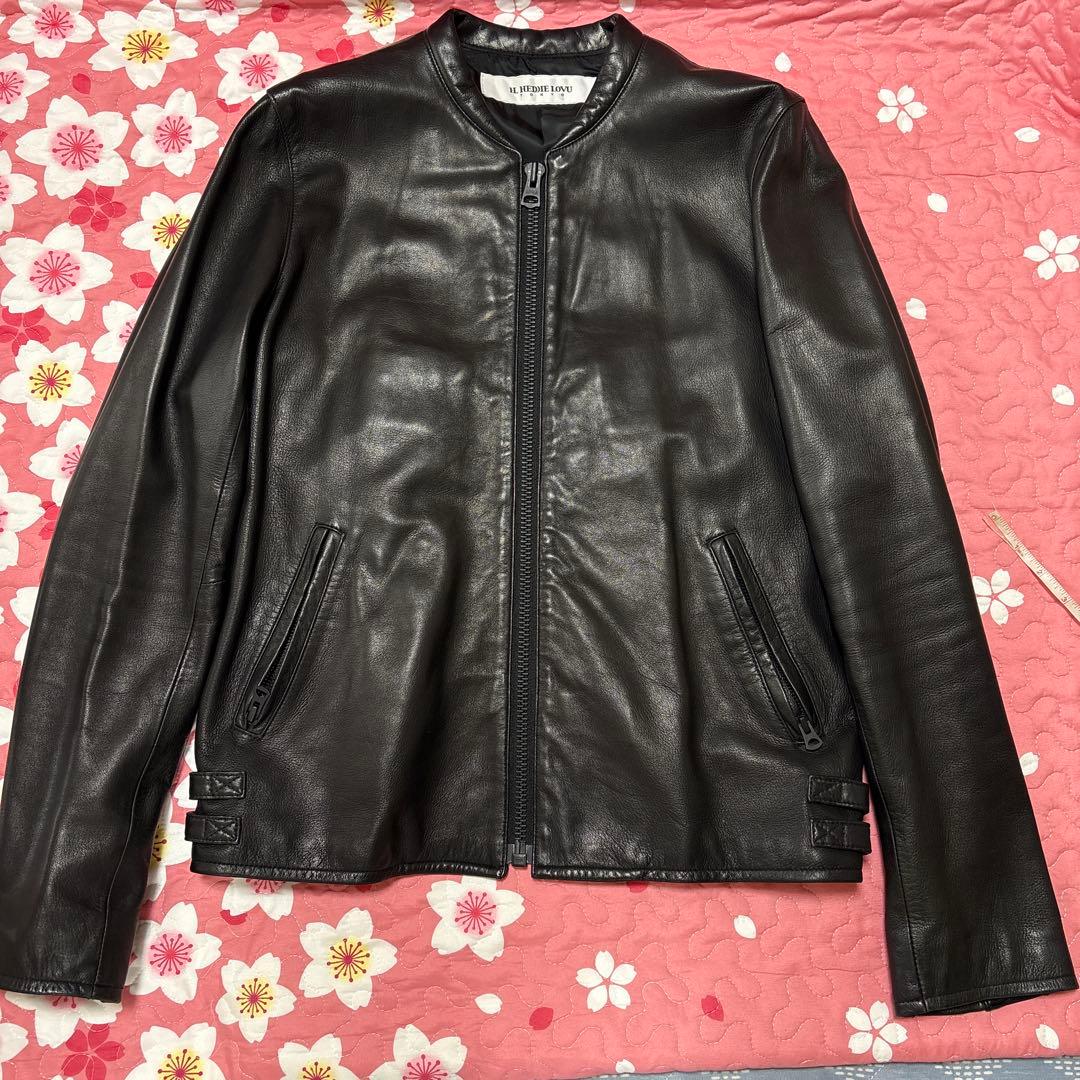 HL HEDDIE LOVUシングルライダースジャケット 黒 本革 ライダースジャケット シングル レザージャケット 革ジャン