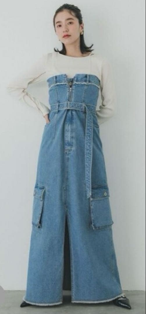 PUBLC TOKYO ベアトップワンピース　オールインワン　サロペット sakishimatokyo オールインワン ベアトップオールインワン