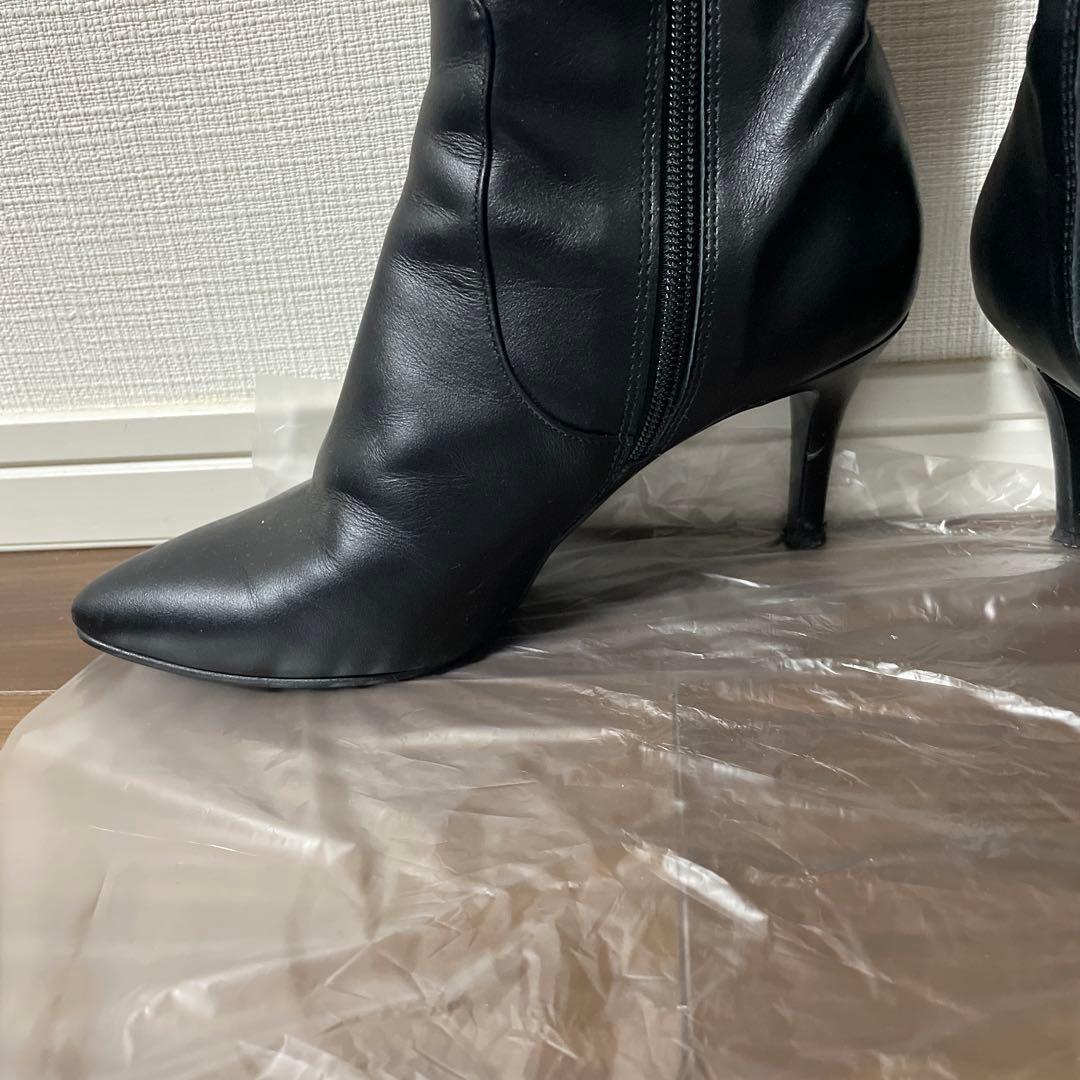 ダイアナ ブラックレザー高ヒールロングブーツ - メルカリ