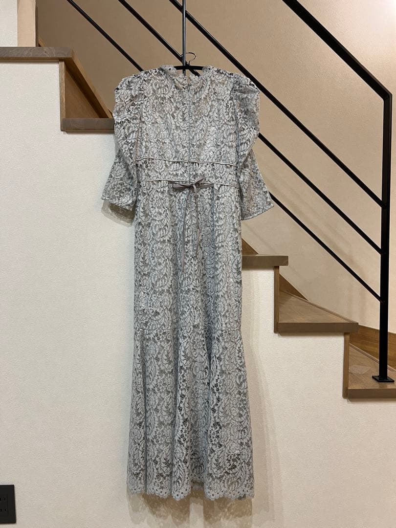 SNIDEL スナイデル スタンドカラーレースマーメイドドレス ミント/S