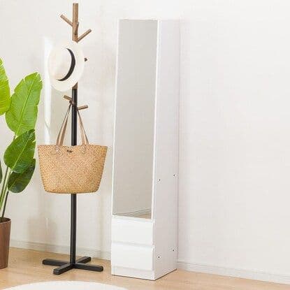 【2月まで！】ニトリ 姿見ミラー 収納 一体型 コルト30WH ホワイト ニトリ 姿見ミラー（コルト 30 WH） - MIRUMU
