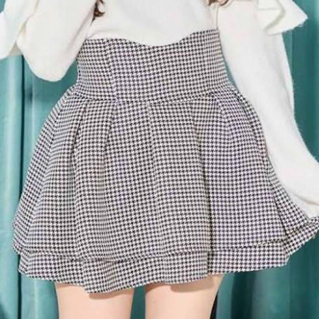 ミシェルマカロン 千鳥柄美脚スカート Mサイズ - メルカリ