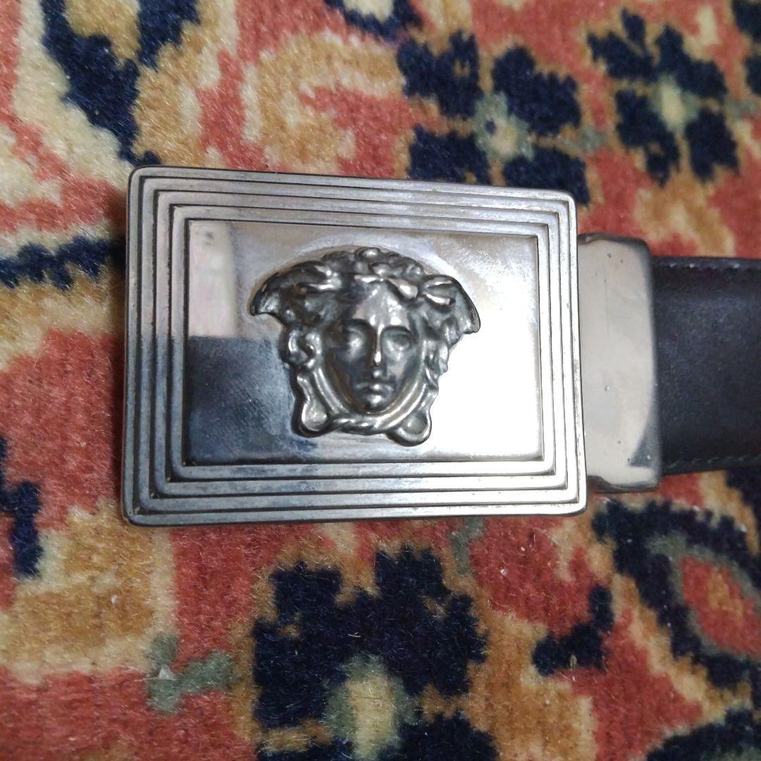 【極美品】ジャンニヴェルサーチ メデューサ ベルトブラック Gianni Versace - 正規美レア ヴェルサーチ ジュエリーコンビ レザー