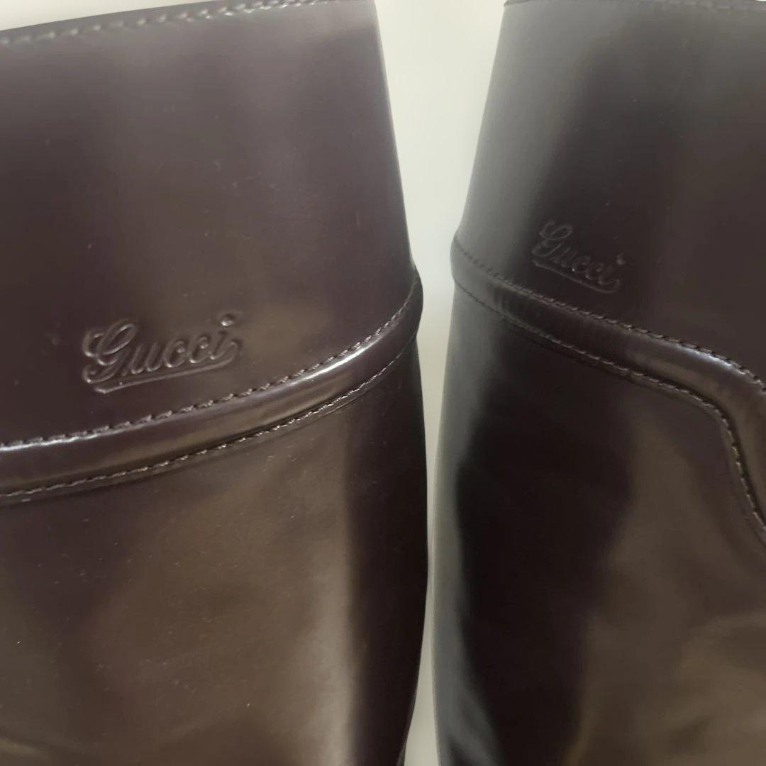 ぱ*る様 GUCCI ダークブラウン ロングブーツ 最 安値 で
