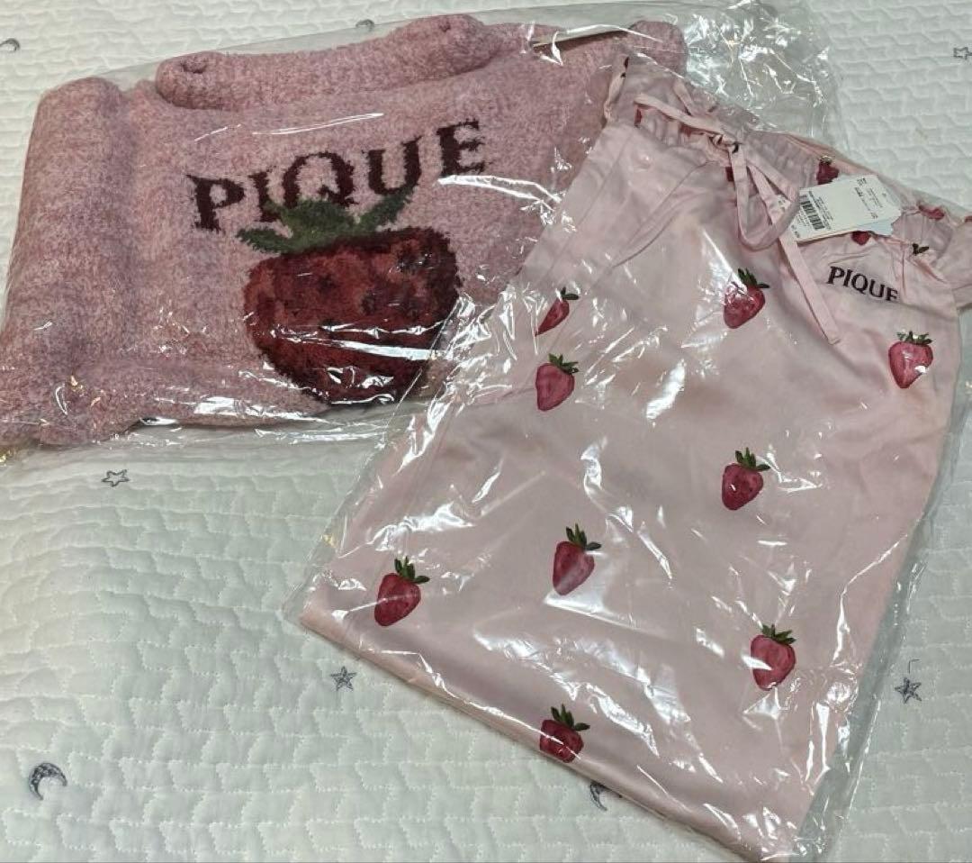 新品】ジェラートピケ ストロベリージャガードプルオーバー&ツイル