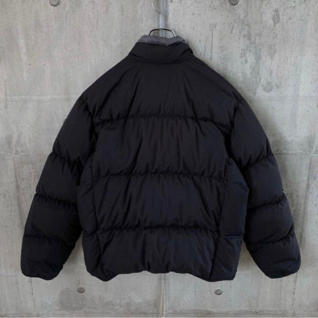 00's NIKE ブラック ダウンジャケット リバーシブル Lサイズ 刺繍ロゴ