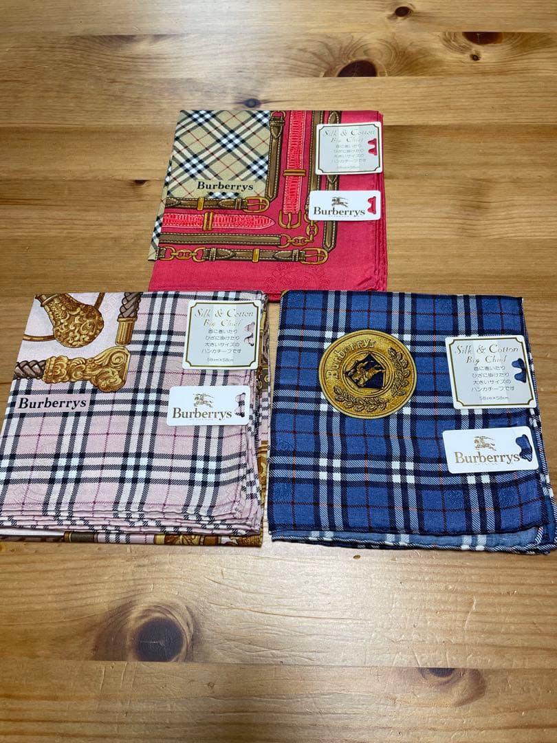 シルク&コットンBurberrys ハンカチ ーフ3枚セット 楽天市場】バーバリー シルク ハンカチの通販