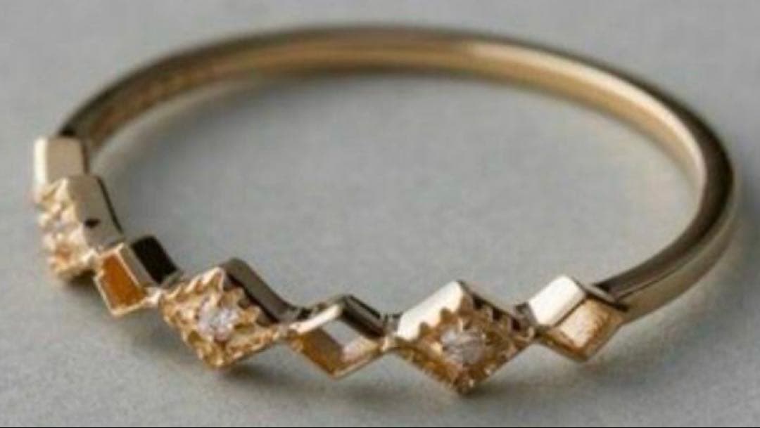 R**様 エテ K10YG レイヤードウォーターマークリング ダイヤ 13号