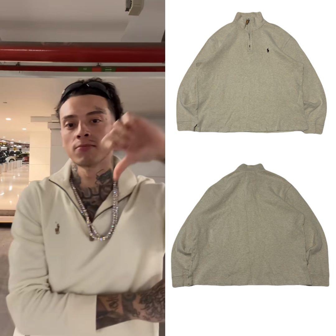 セントラルシー着用90sラルフローレン ハーフジップトレーナー