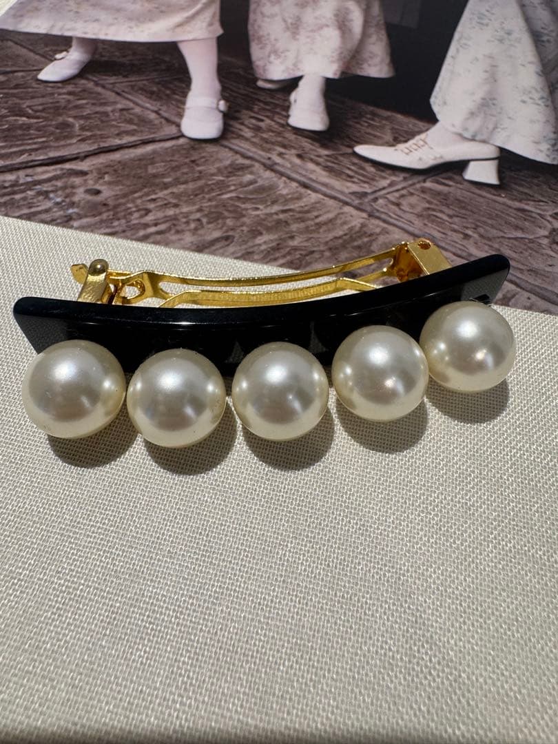 アレキサンドルドゥパリ　パール付きヘアピン 黒 ALEXANDRE DE PARIS（アレクサンドル ドゥ パリ） ヘアピン ALEXANDRE