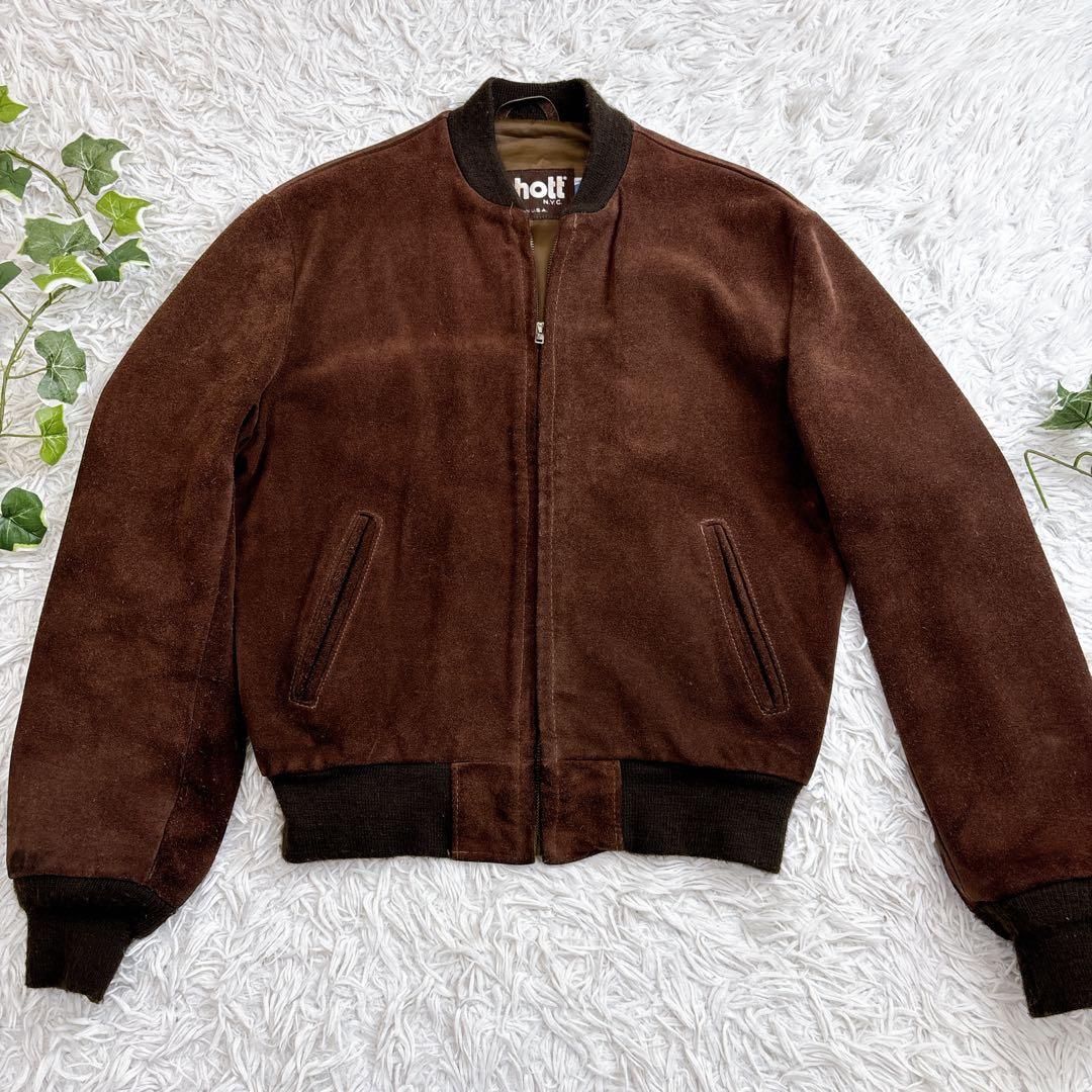 USA製 ショット スエード ボンバージャケット レザージャケット 40