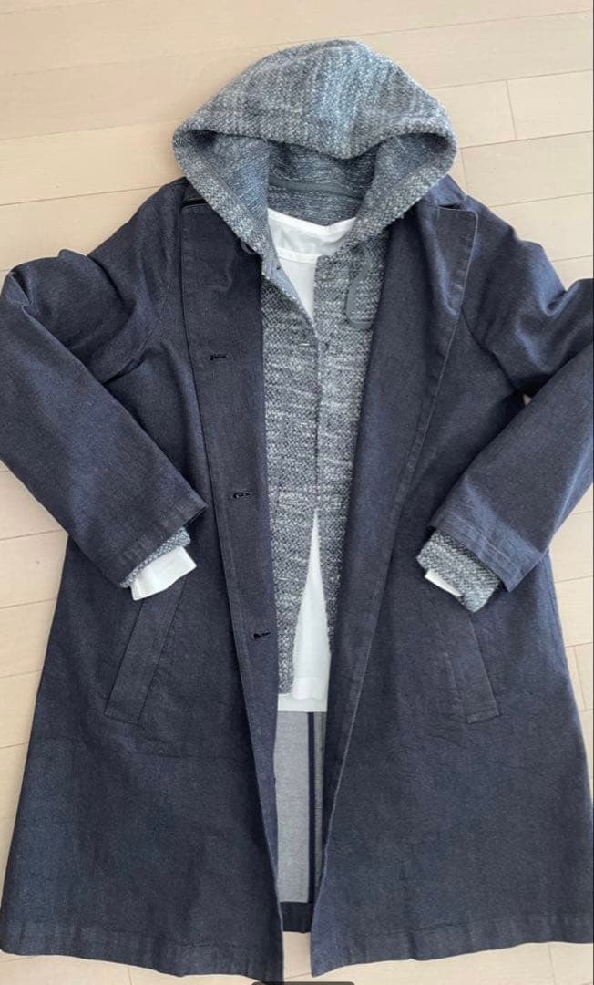 マドモアゼルノンノン デニムフード付きコート - メルカリ