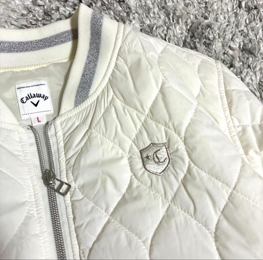 極美品 Callaway ホワイト キルティングジャケット Lサイズ