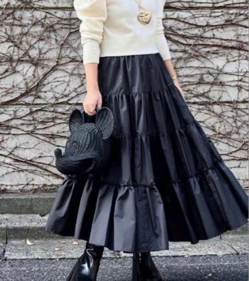 Cygne aki ティアード ロング スカート フレア ギャザー ブラック 楽天市場】ギャザースカート レディース ロング ロングスカート 送料