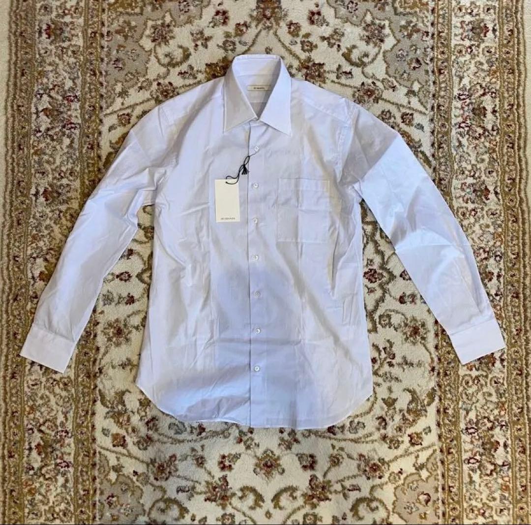 HUSBANDS ハズバンズ ストライプシャツ SIZE41 HUSBANDS（ハズバンズ）コットンポプリンストライプワイドカラーシャツ