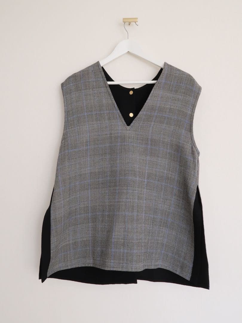 tomorrowland ウールシルクブロックトゥース 4-wayジレ ベスト - メルカリ