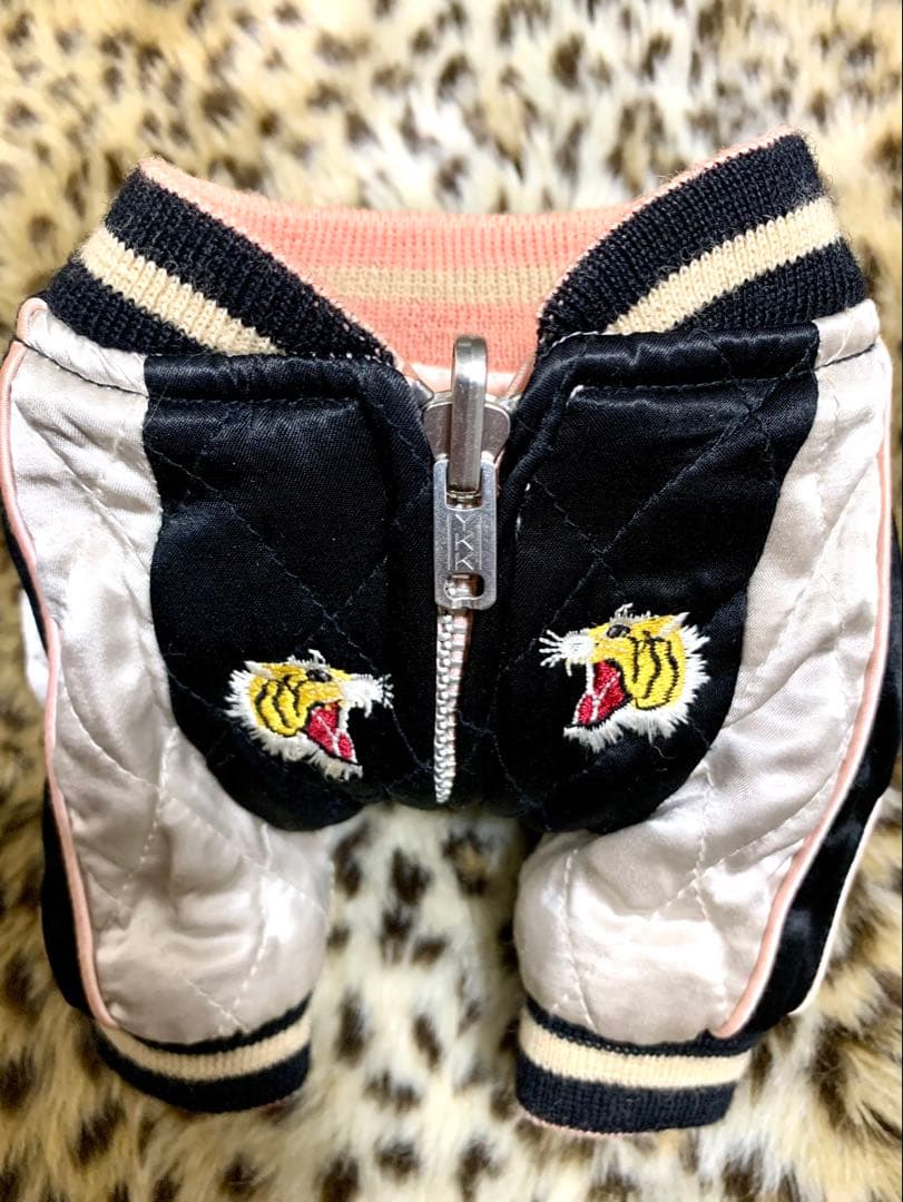 訳ありリバーシブルスカジャンblueblueblue犬服ジャンパー和柄ダウン