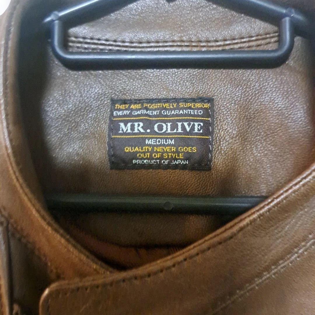 MR. OLIVE ブラウン セミダブルライダースジャケット Mサイズ
