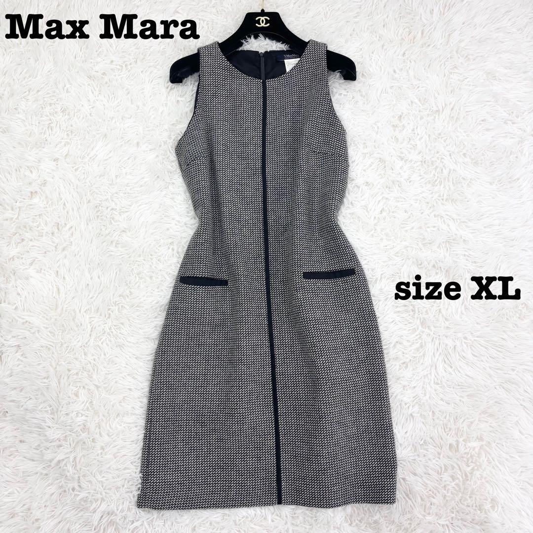 極美品　マックスマーラ　ウールワンピース　総柄　モノトーン　大きいサイズ　42 2026年最新】マックスマーラワンピースの人気アイテム - メルカリ