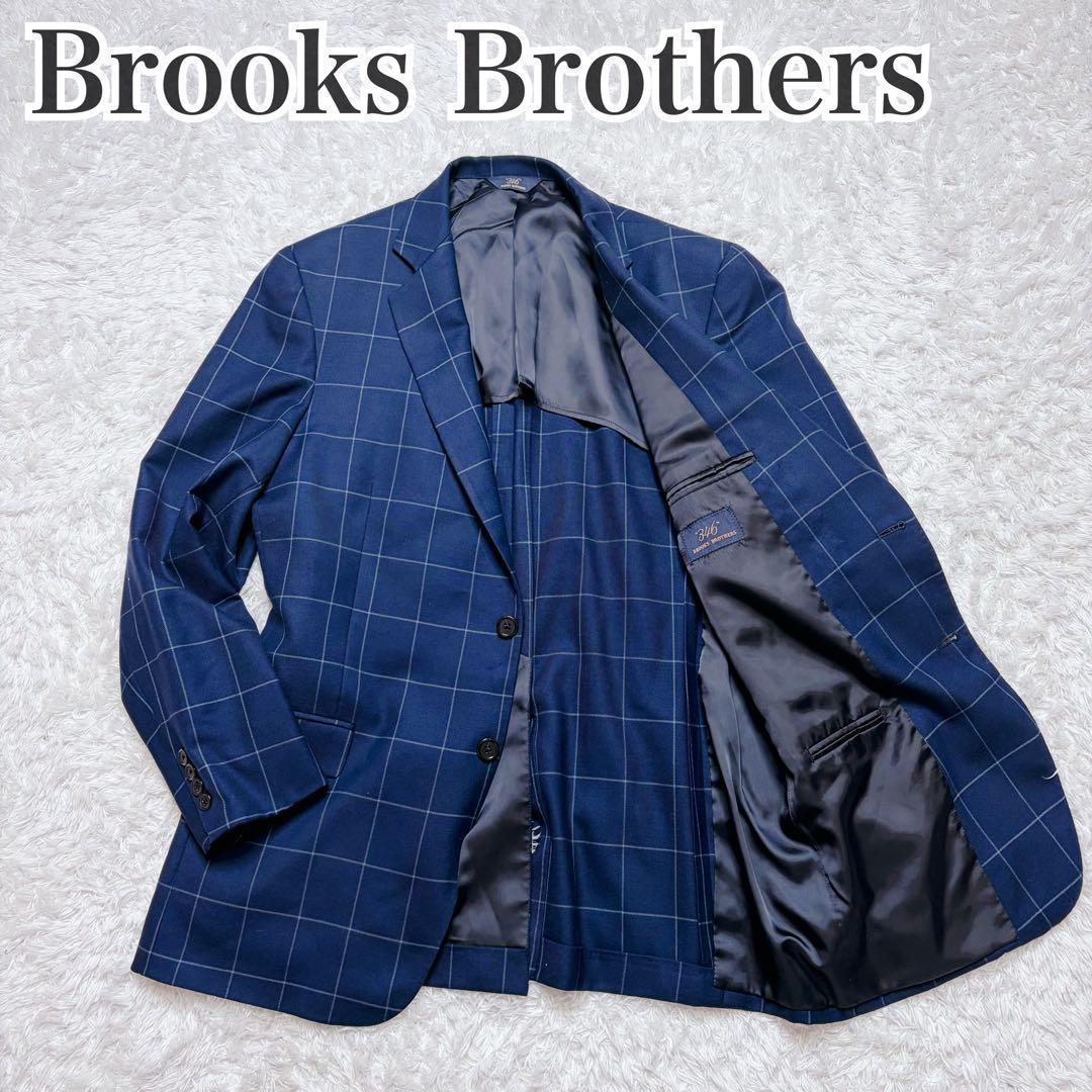 極美品 ブルックスブラザーズ　346 L ウインドウペン テーラードジャケット 極美品 ブルックスブラザーズ 346 L ウインドウペン テーラード