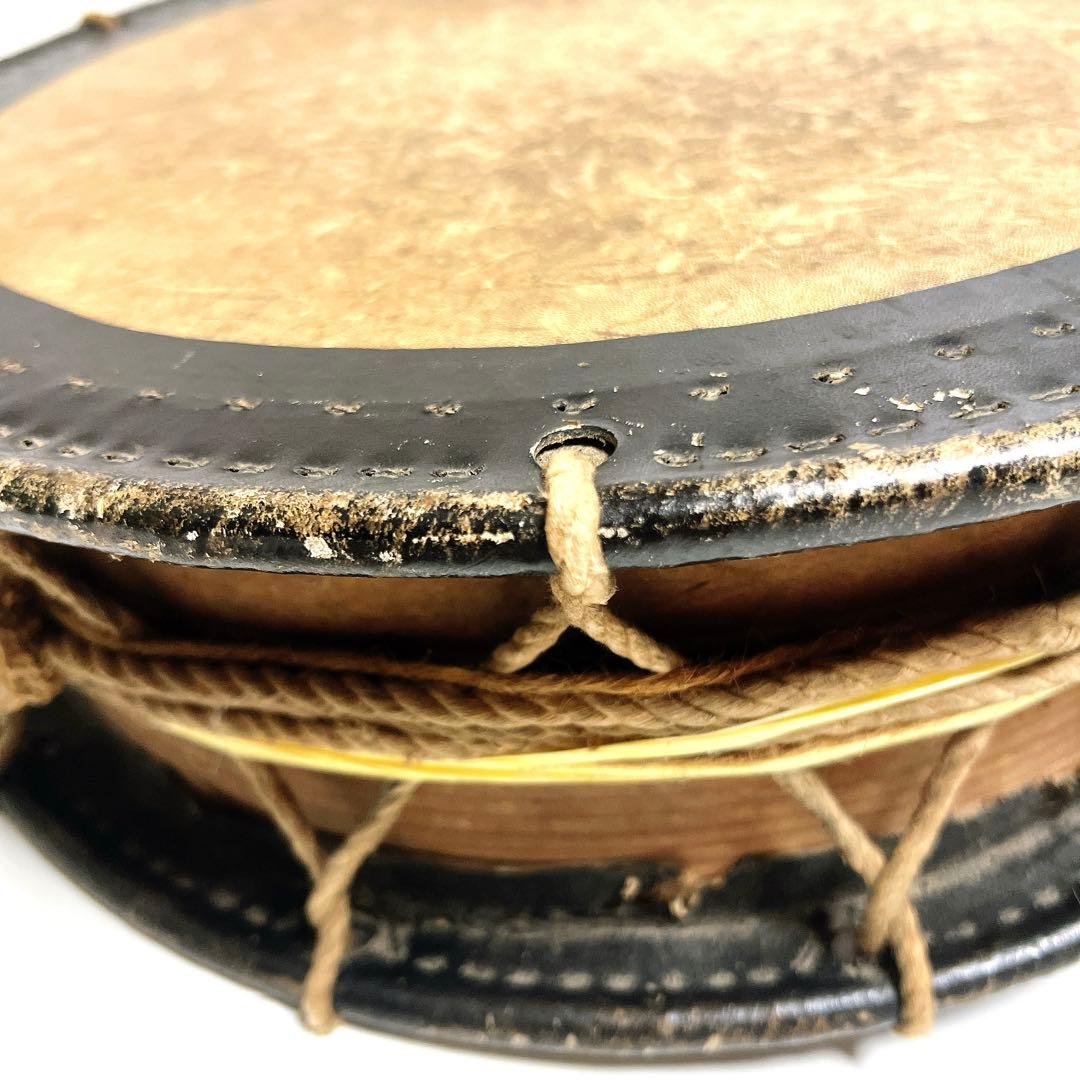 【締め太鼓】　和太鼓 36.8cm×11.2cm 打楽器　和楽器　鼓面良好