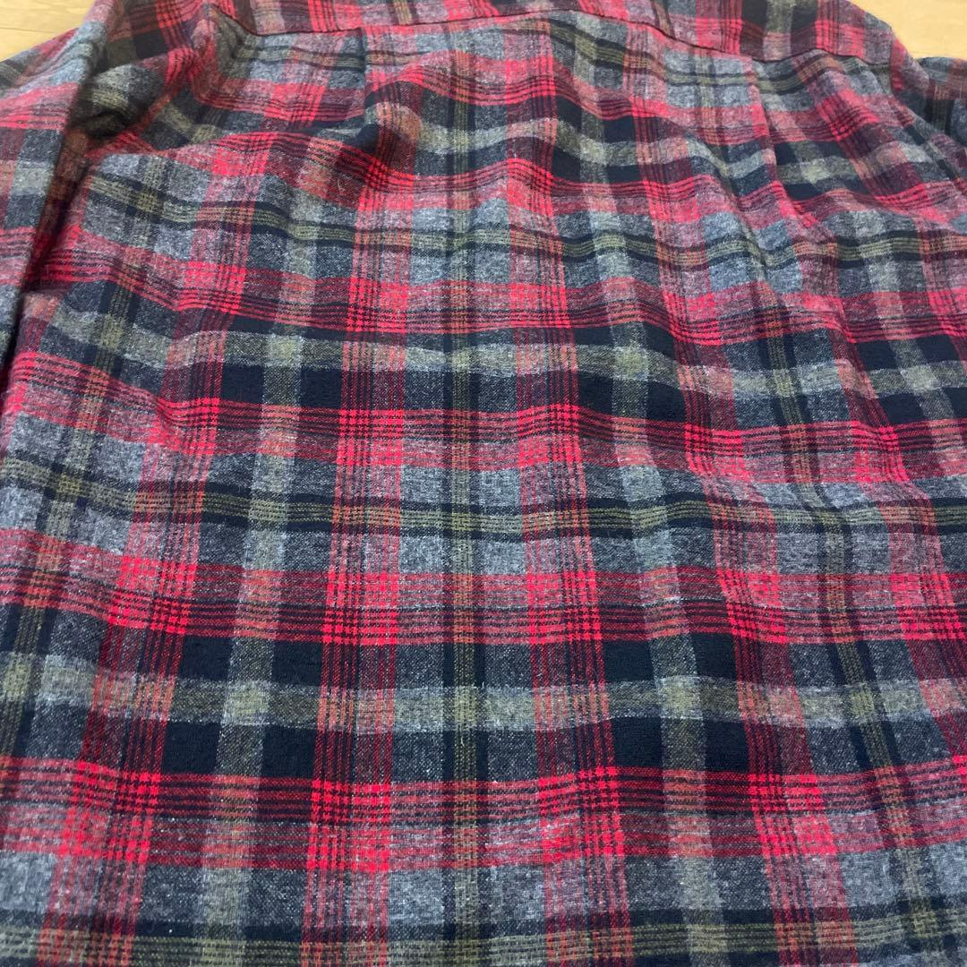 d*i様 グレー 赤 pendleton ウール ボードシャツ チェック USA