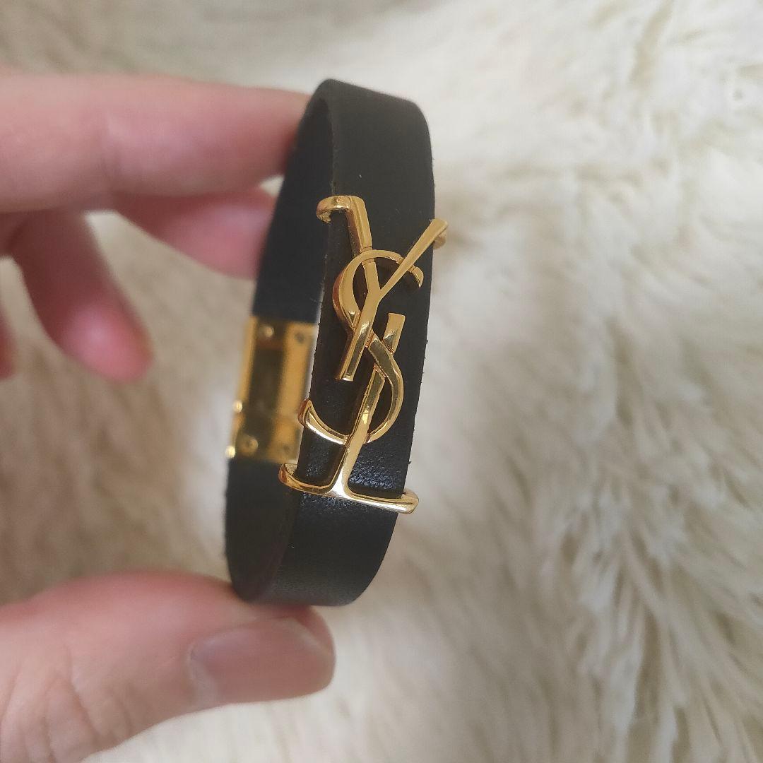 サンローラン　オピウム　レザーブレスレット　YSLロゴ　ゴールド金具　マグネット 楽天市場】SAINT LAURENT サンローラン オピウム ダブルラップ