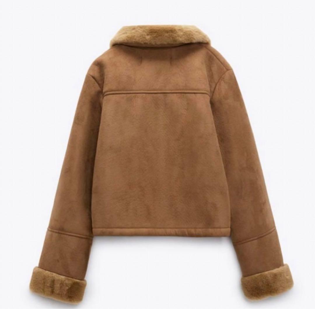 ZARA ショート ダブルフェイス フェイクスエード ジャケット - メルカリ