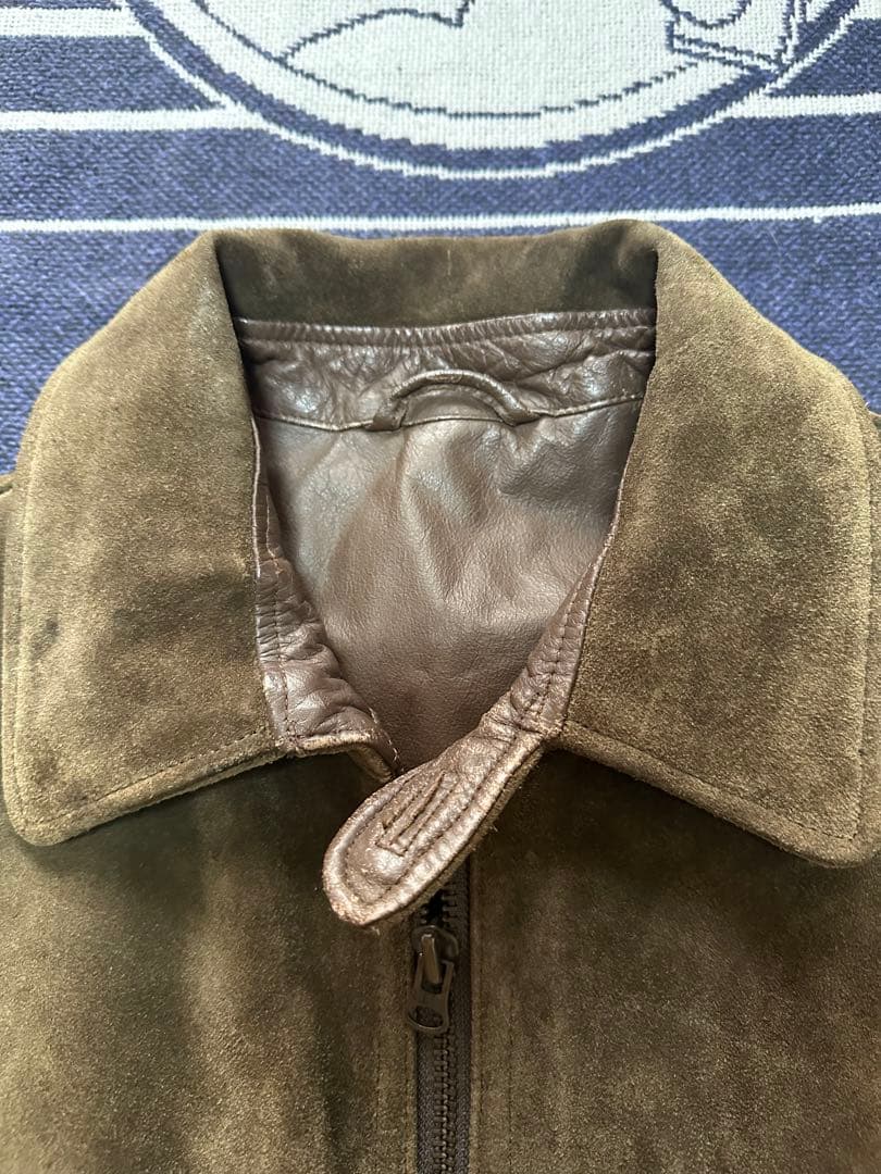 90s 牛革スウェードレザージャケット G9型 ハリントンジャケット ブラウン