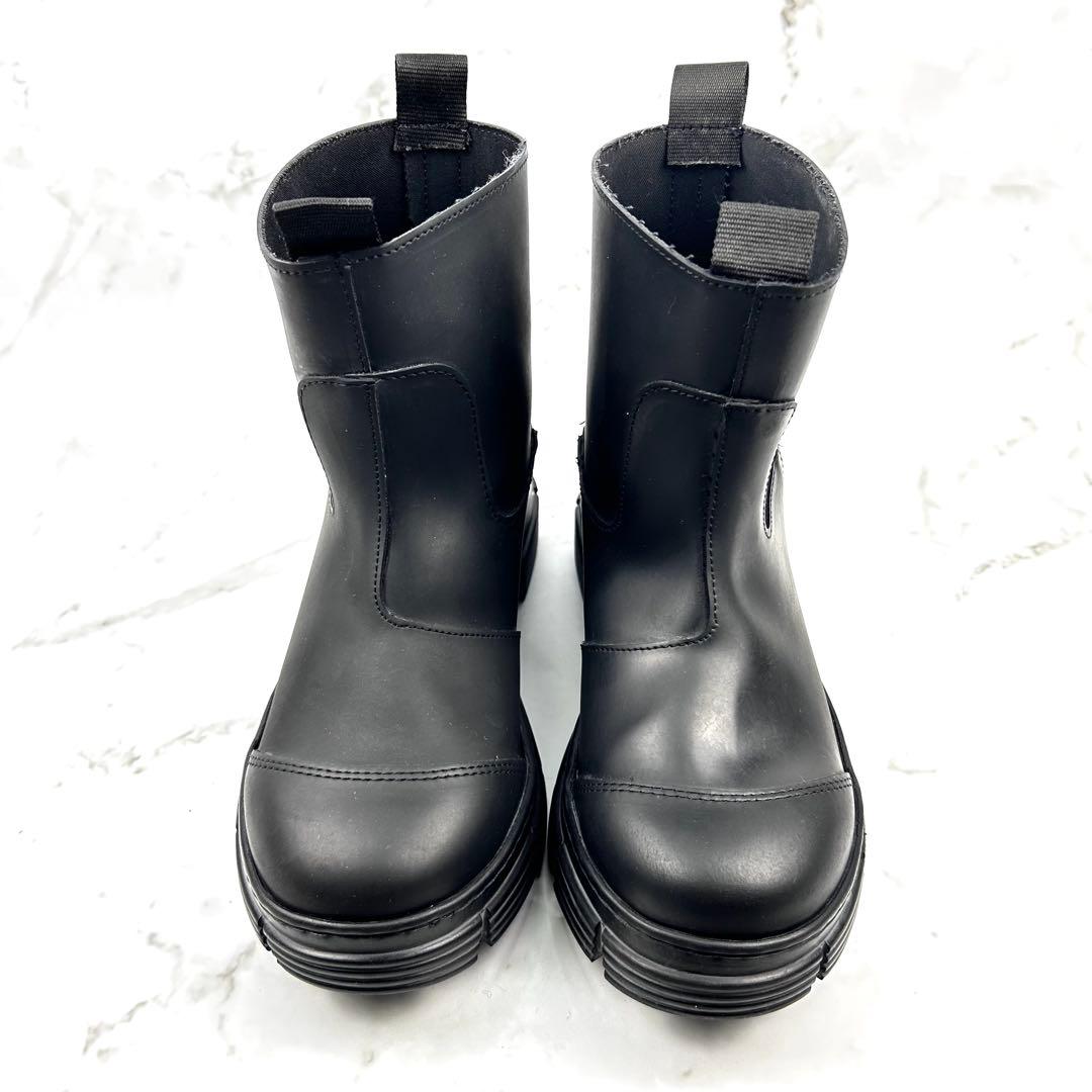 GANNI ガニー リサイクルラバー チェルシーブーツ ブラック 37 - メルカリ