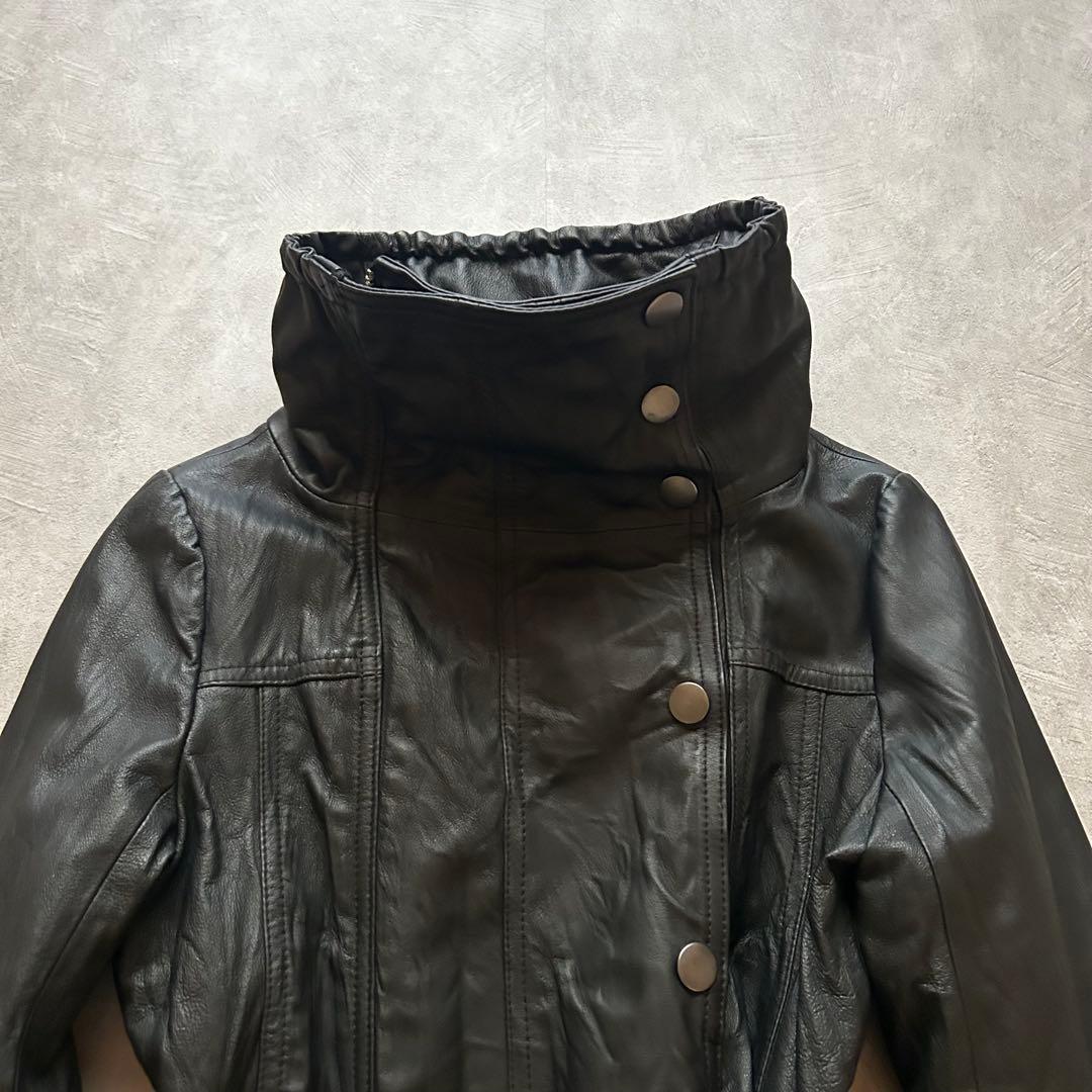 archive grunge leather jacket y2k black - メルカリ