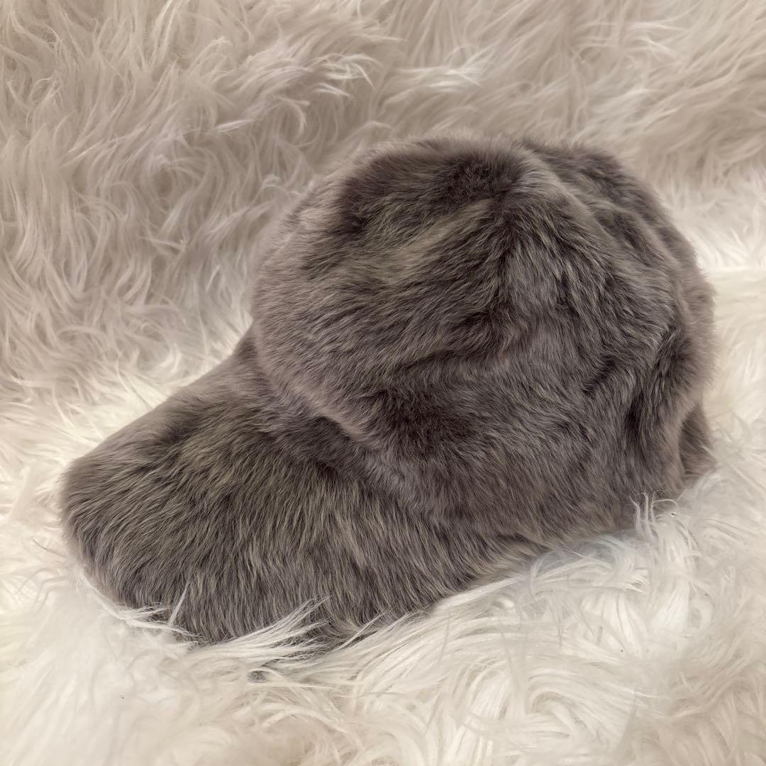 新品karldonoghue　Feather Shearling Cap グレー Karl Donoghue（カールドノヒュー） ベースボールキャップ FEATHER