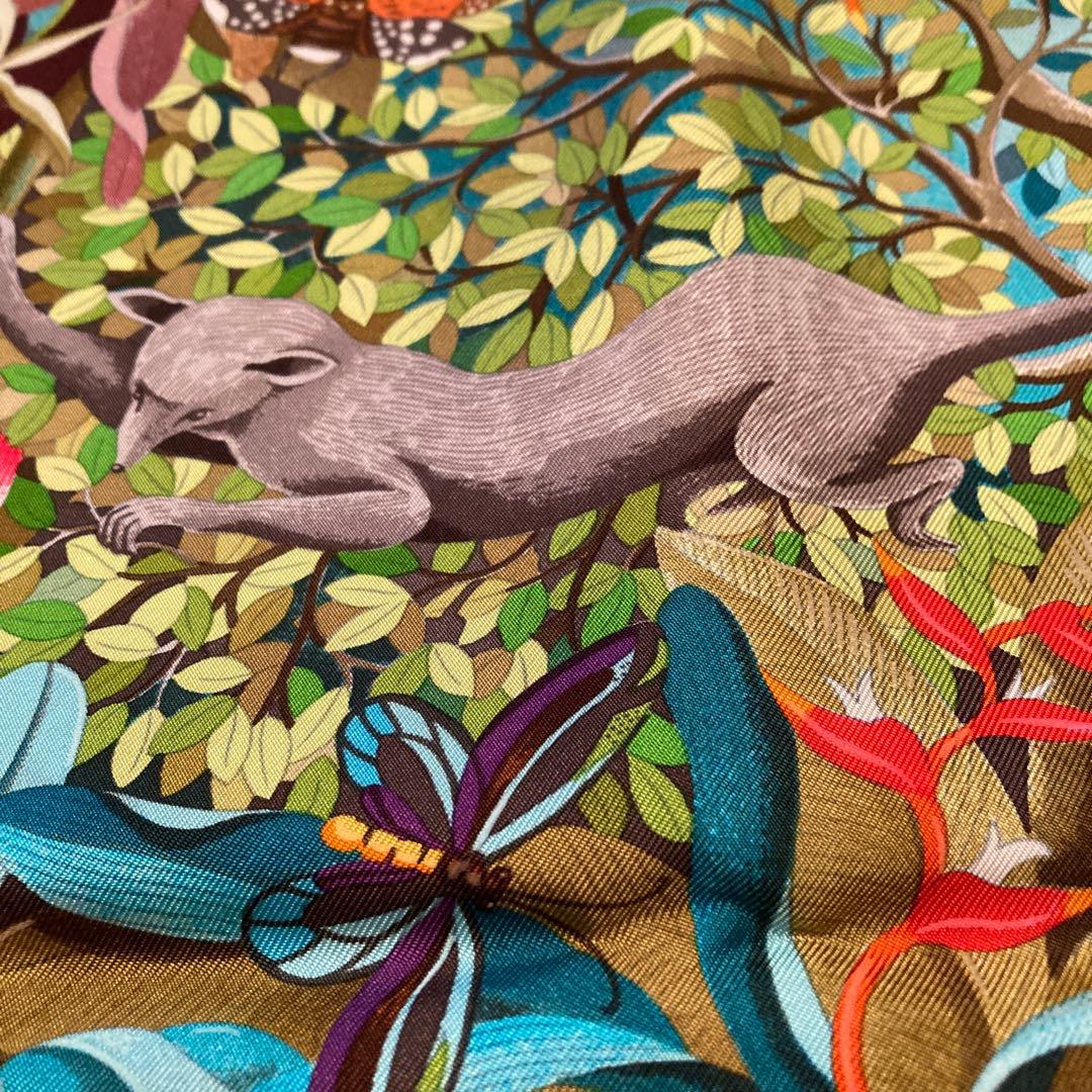 希少エルメスカレ90生命の森 希少エルメスカラーオレンジベース - メルカリ