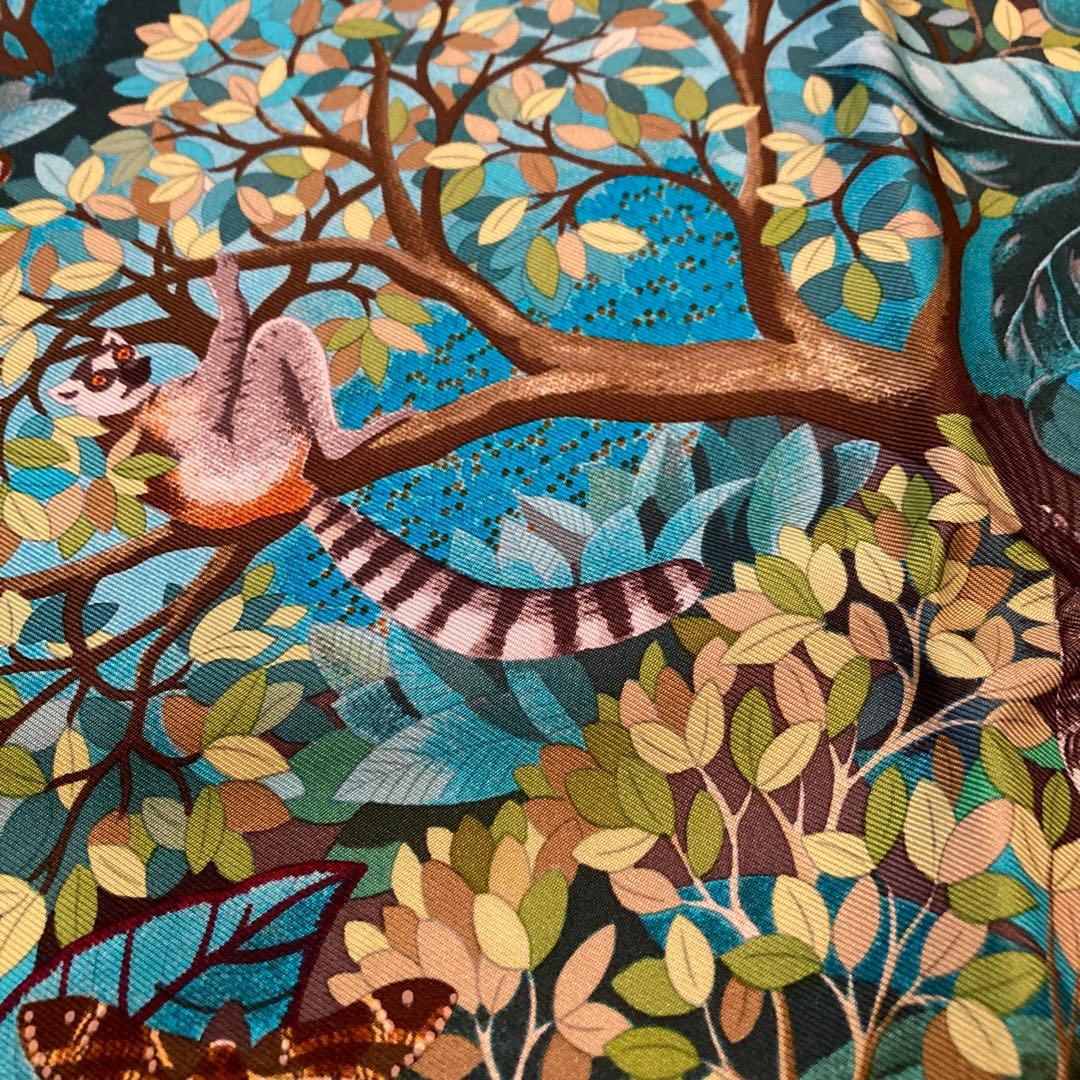 希少エルメスカレ90生命の森 希少エルメスカラーオレンジベース - メルカリ