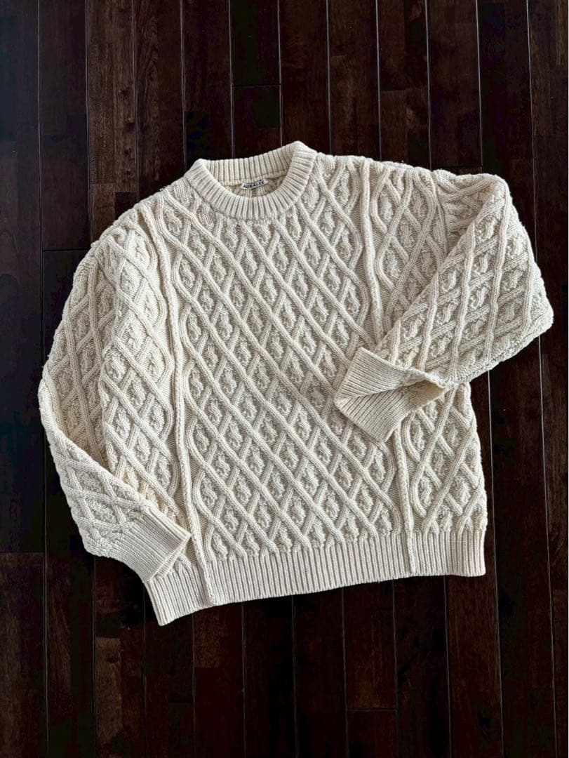 AURALEE/美品 19AW メリノウール ケーブルニット アイボリー 1 Mila Owen（ミラオーウェン）の「ケーブルニットプルオーバー（ニット
