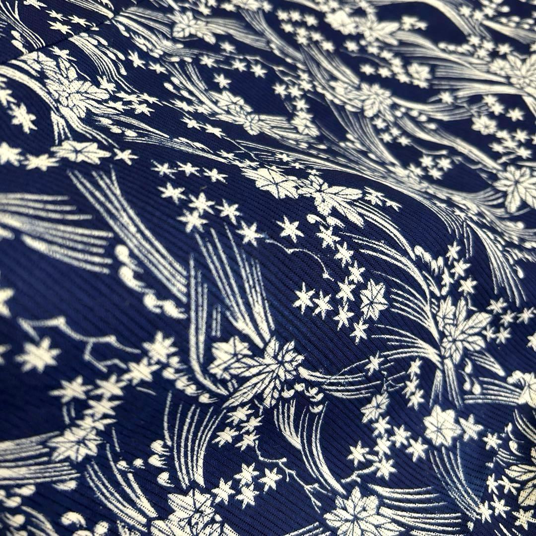 綿絽の浴衣　《藍　波　葉》