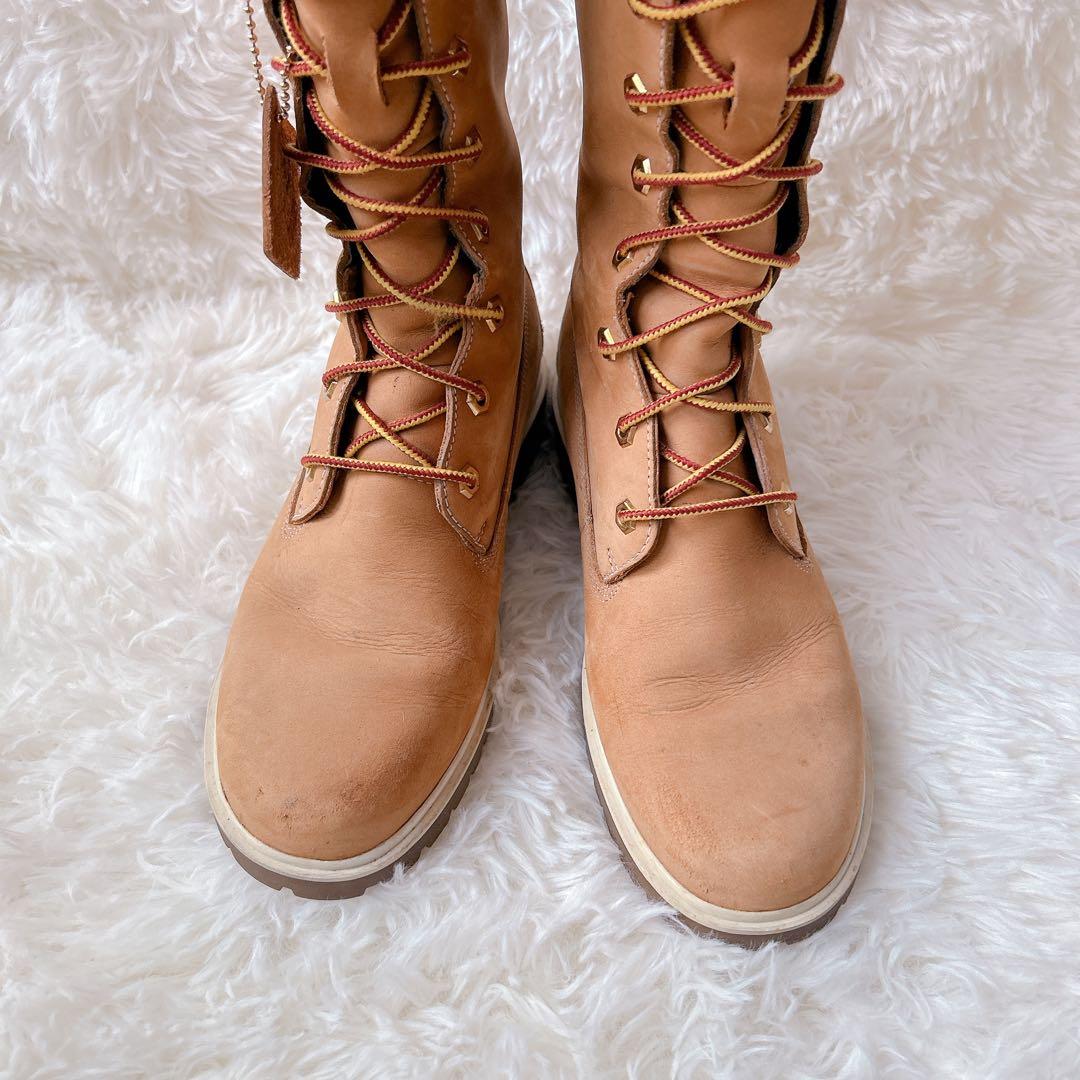 ティンバーランド 編み上げ ロングブーツ 24.5cm - メルカリ