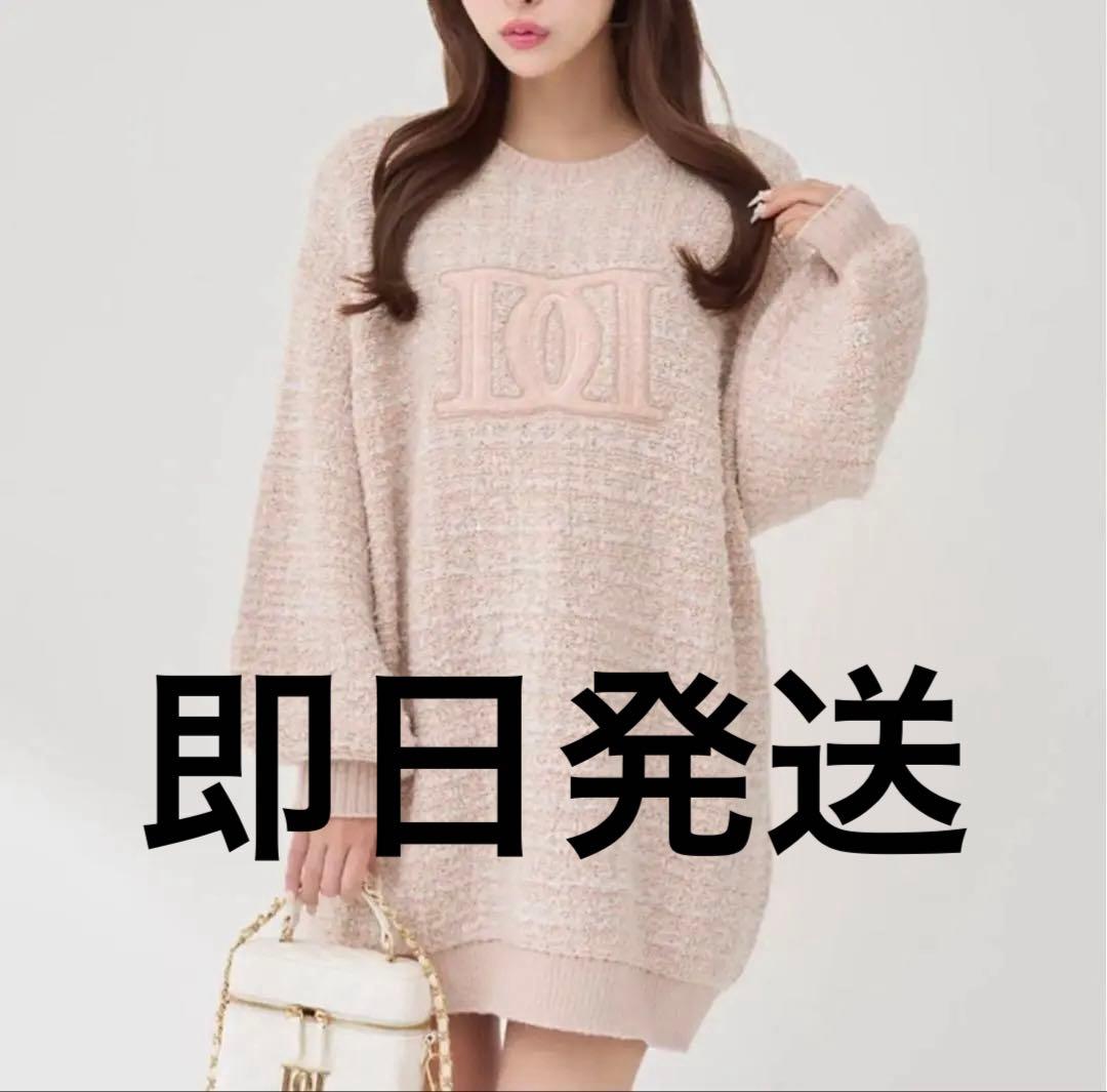 Darich♡DDロゴツイードニットプルオーバー♡ピンク - メルカリ