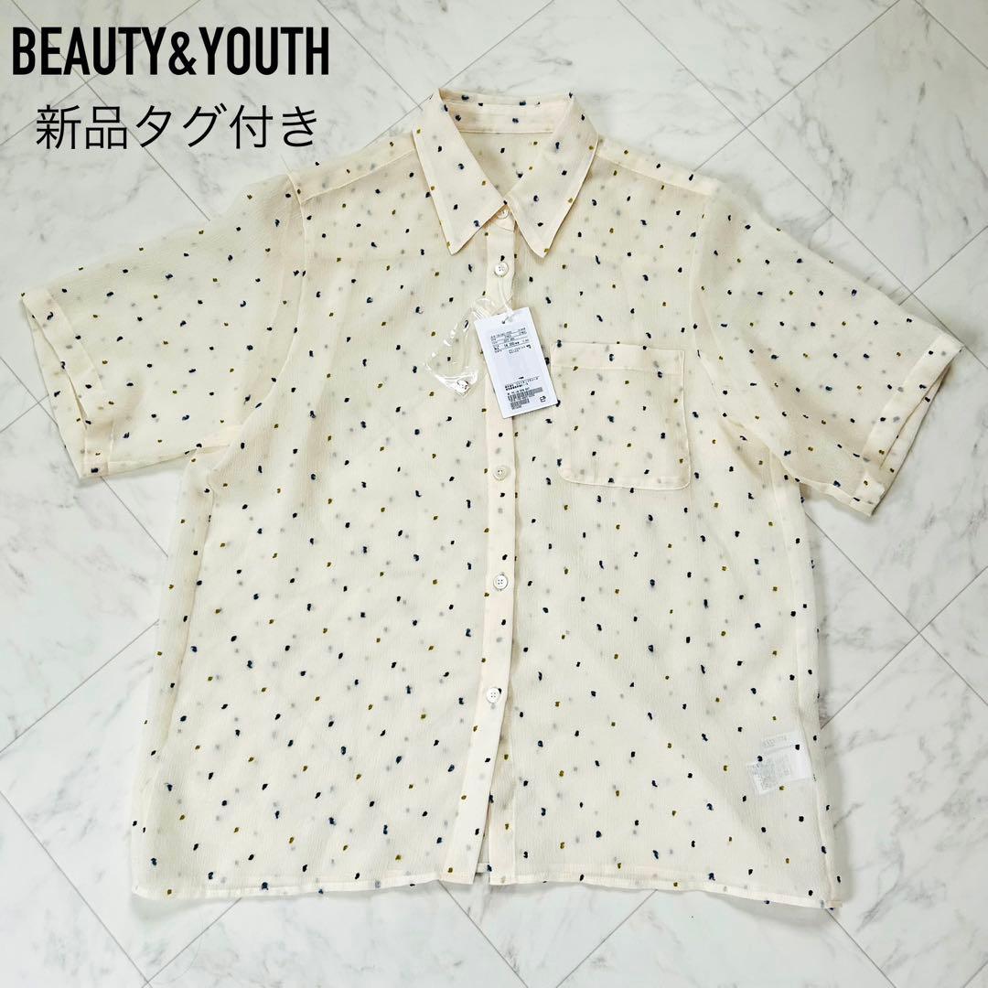 完売品✨BEAUTY&YOUTH ジャガードシフォンショートスリーブシャツ BEAUTY&YOUTH ジャガードシフォンショートスリーブシャツ 新品未使用品