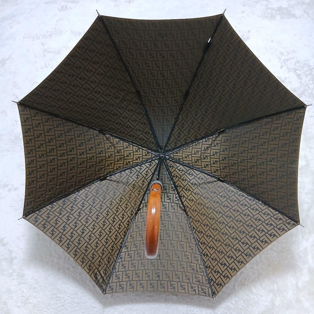 美品/伊製 FENDI ロングアンブレラ 専用カバー付 ズッカ カーキ