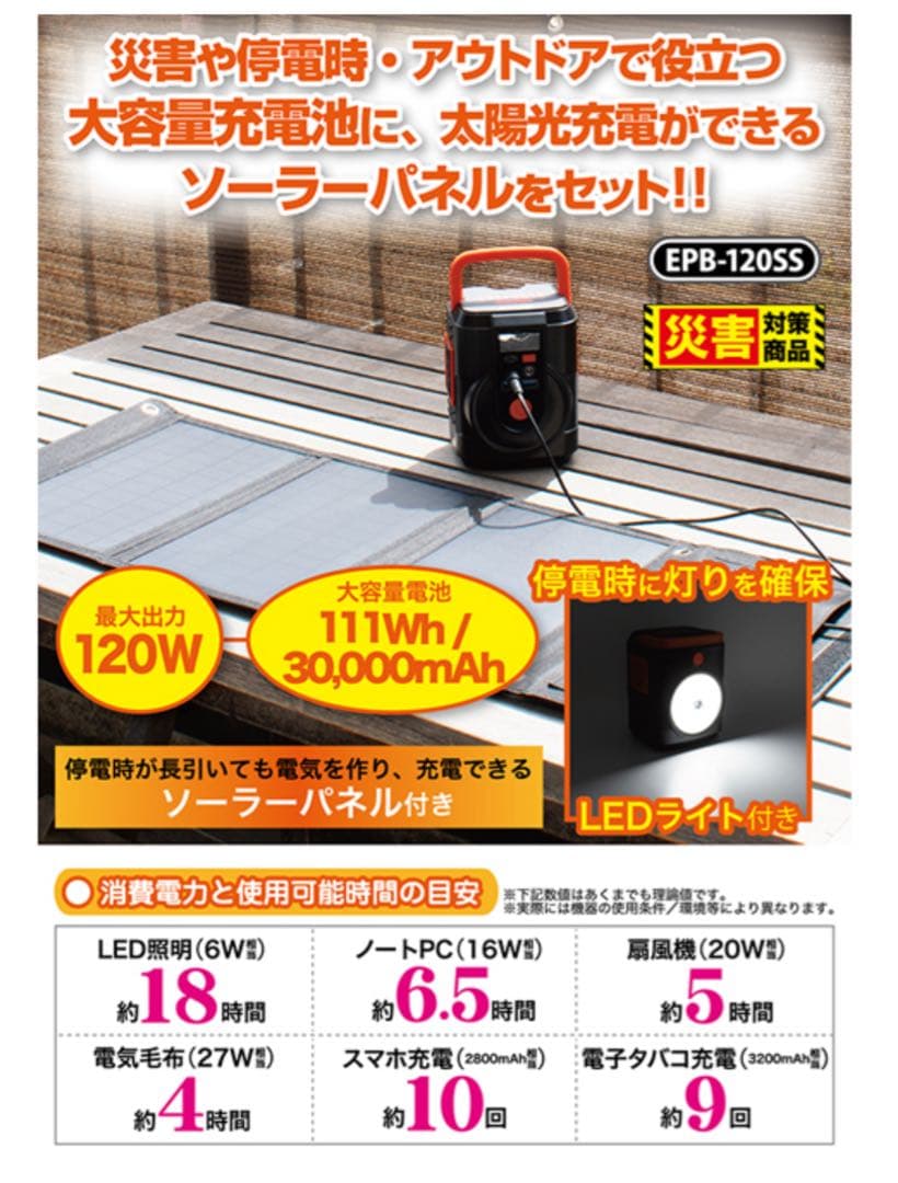 《極美品》小型ポータブル電源・ソーラーパネルセット
