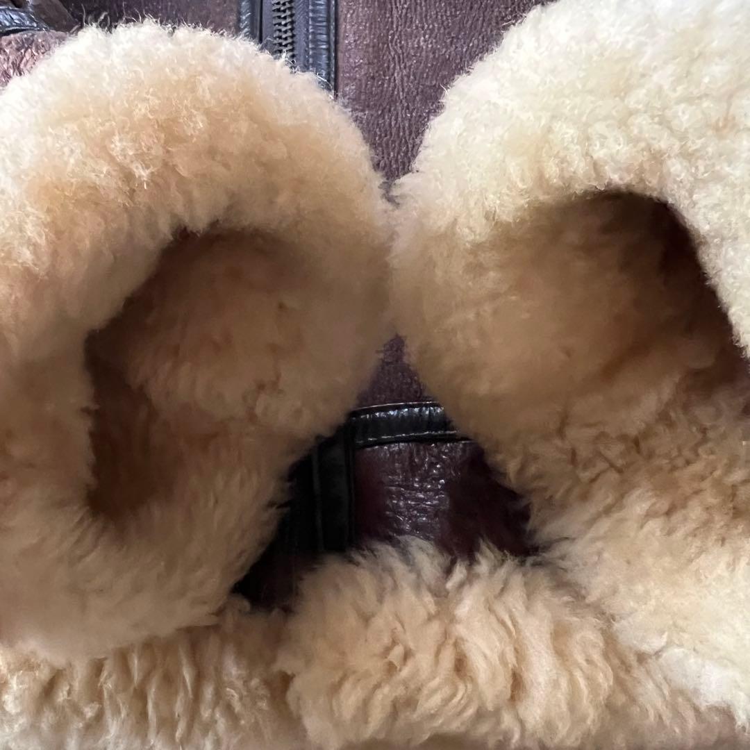 Bー3ラムレザー 本革フライトボアムートンジャケットブラウン90'00