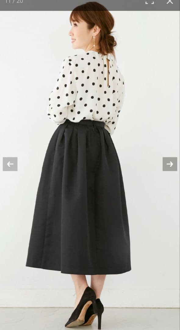 liala×PG グログランタックスカート ロング丈 黒 Lサイズ フォーマル