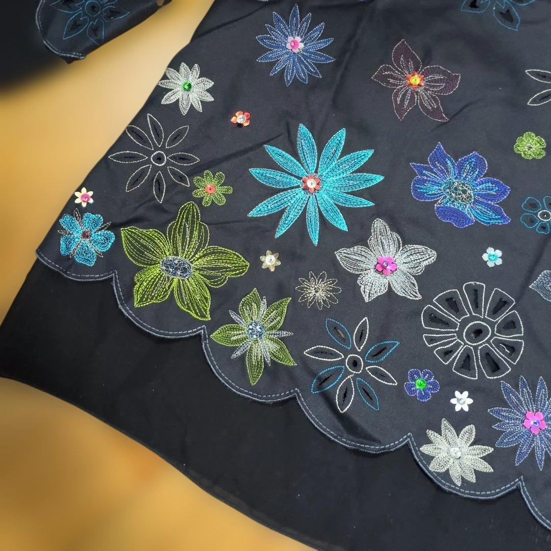 TOKUKO 1er VOL☆お花の刺繍とスパンコール チュニック シルク 美品