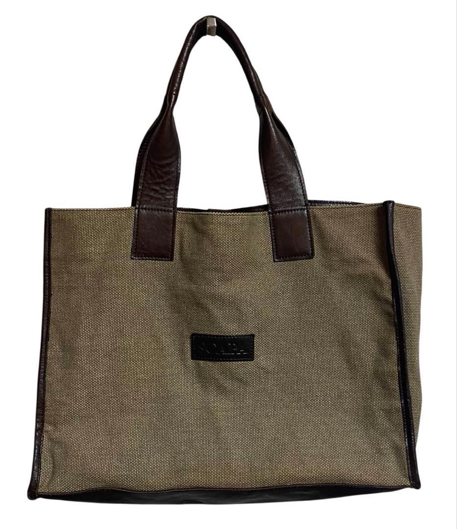 SCAPA レザー キャンバス トートバック ブラウン スカパ 茶色 本革