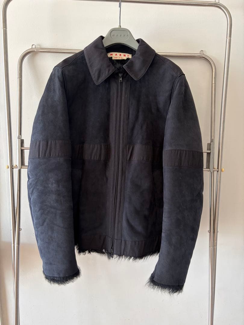【購入希望値段交渉受付ます】MARNI ムートン シングルライダースジャケット 2026年最新】marni 割引オプション：通常商品 レザージャケット