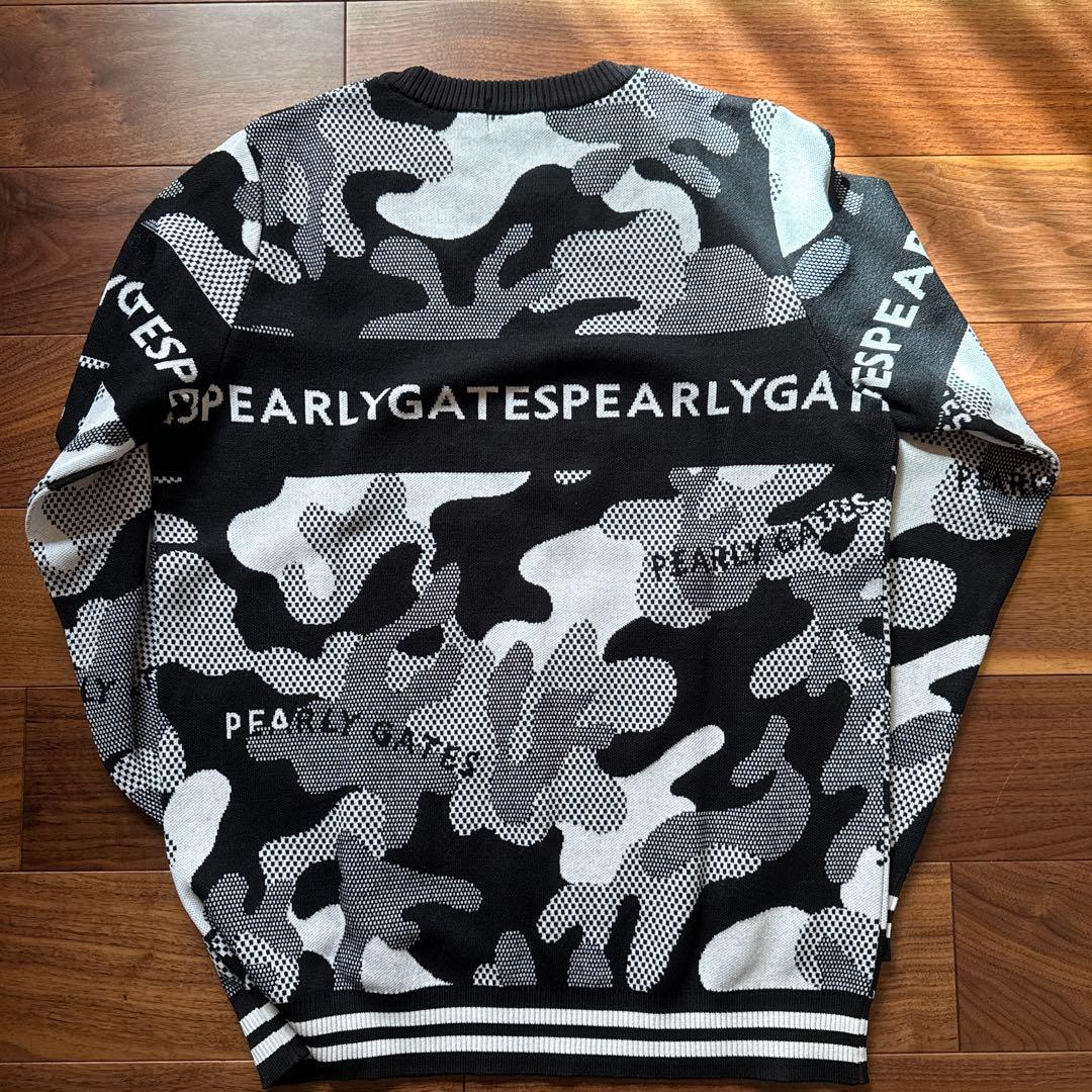 パーリーゲイツ メンズ ゴルフウェア ブラック ニット カモフラ 迷彩